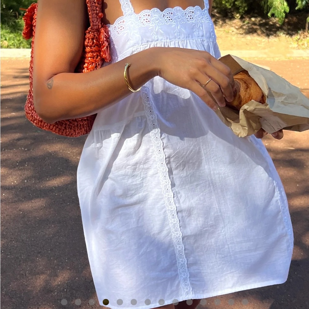 White Lace Trim Sundress